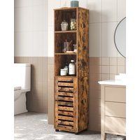 VASAGLE Bathroom Floor Cabinet, Tall Bathroom Storage Cabinet Unit, with 3 Open Compartments and 2 Adjustable Shelves
