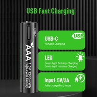 Greencle 1.5V AAA li-ion battery 1200mWh USB Rechargeable Lithium Batteries 2000 Times Cycles Mouse Remote control Keyboard toys
