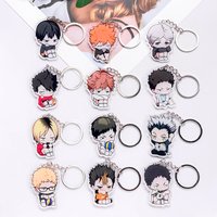 1/12Pcs Anime Character Haikyuu Acrylic Car Keychain Accessories Cute Bag Charm Funny Backpack Pendant Keyring Gifts For Friends