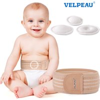 VELPEAU Baby Umbilical Hernia Belt, Newborn Belly Button Navel Band with 3 Compression Pads, Abdominal Binder Support for Infant