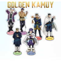 Anime Golden Kamuy!With Mini Dolls 15CM High Transparency Double-Sided Printed Acrylic Stand Desktop ornaments Gifts keychain