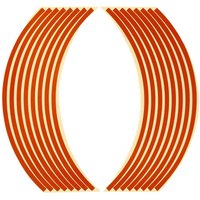 17 Inch Orange Motorcycle Bike Reflective Wheel Rim Sticker - Flame Decal Tape