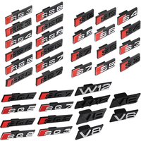 For Audi S3 S4 S5 S6 S7 S8 RS3 RS4 RS5 RS6 RS7 RS8 SQ3 SQ5 SQ7 SQ8 W12 V6 3D ABS Car Front Hood Grill Badge Emblem Sticker Decor