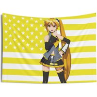 Neru Vocaloid Tapestry Akita Neru Triple Baka Anime Wall Art American Flag Design Japanese Home Decor Gift for Fans