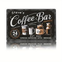 1pc Personalized Vintage Coffee Bar Metal Sign, 8x12 Inch, Dustproof & Waterproof (Only Decoration)