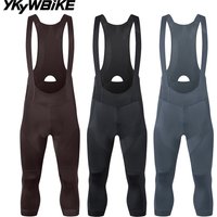 Ykywbike 3/4 Cycling Bib Shorts Men 6 Hours Ride Padded Shorts Pro Road Bicycle Tights Pants Mtb Bib Bike Short