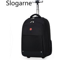 Men New Large Capacity Travel Backpack with Wheels Women Multi Layer Trolley Luggage Bag Pull Rod Rucksack Business Computer Bag