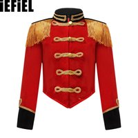 Enfants filles cirque Ringmaster Cosplay veste col montant à manches longues frange gland épaulette veste Ringleader batteur Performance