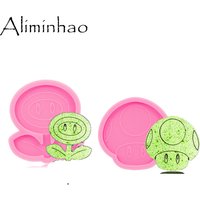 DY1576 Shiny Cartoon Snake Image Mushrooms, Flowers Silicone Resin Crafting Epoxy Phone Grip Molds, Fondant Chocolate Cake Mold