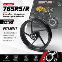Motorcycle Wheel Rim For TRIUMPH Street Triple765 RS/R Daytona 660/675/R Speed Triple 1050 Black Aluminum Alloy High Quality image 4