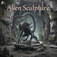 A sci-fi style black alien modeling ornaments, desktop decoration by hand, sci-fi enthusiasts collection decoration