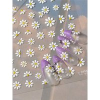 1PCS 5D Daisy Nail Art Stickers Bright-coloured Little Wild Flower High Quality Design Adhesive Stickers Nail Art Decorations