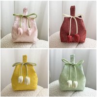 Vintage Retro With Flowers Wrist Bags Washable Handheld Small Bucket Bags Elegant Small Storage Pouch For Girl Lady Women Female