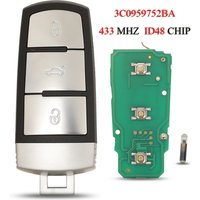jingyuqin 3C 0959752 BA Fernbedienung Auto Schlüssel Für VW VolksWagen Passat B6 3C B7 Magotan CC Halb Smart 3 Tasten 433 MHZ ID48 Chip