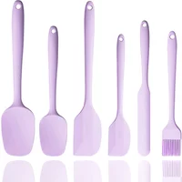 6Pcs Non-stick Silicone Spatula Set Heat Resistant Cream Spatula Scraper Spoon Brush With Stainless Steel Core Kitchen Utensils
