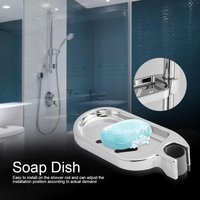 Bathroom Silver Bath Shower Plates Soap Holder Soap Dishes Adjustable Rail Slide