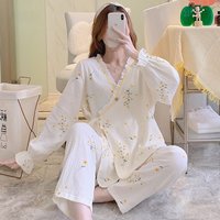 Cotton Gauze Maternity Robe Thin Kimono Nursing Pajamas for Pregnancy Postpartum Breastfeeding Home Wear Spring Autumn Summer