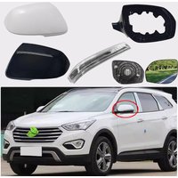 Auto Left Right Rear Heated Mirror Glass Cover Frame Turn Signal Light Lamp for Hyundai Grand Santa Fe 2013 2014 2015 2016 2017