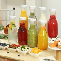 1500ml Large Capacity Juice Bottle Square Round Shape Sealed Lid Cold Water Bottle Plastic New Type Beverage Bottle For Drinks