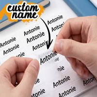 Custom Name Label Stickers Minimalist Clean Style, Personalized Text Stickers For Notebook Laptop Storage Organization