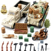 WWII Military Japanese Army 89 92 Track Battle Tank Heavy Armored Vehicle Truck Weapons Building Blocks Bricks Model Toys Gift