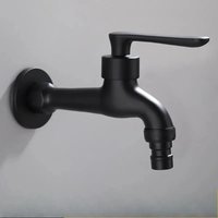 Faucets Black Brass Wall Mounted Bathroom Corner Washing Machine New Faucet Outdoor Garden Bibcock Bath Toilet Mop Pool Taps