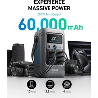 SOLIX C200 Anker DC Power Bank Station 60,000mAh, 192Wh Portable Power Station LiFePO4 Battery for Outdoor Camping