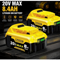 2er-Pack 8,4Ah Hochleistungs-Ersatzakku für 20V Batterien, Kompatibel mit DCB200 DCB201 DCB203 DCB204 DCB205 DCB206 für 20V Akku-Elektrowerkzeuge mit LED-Anzeige & Sicherheitsschutz