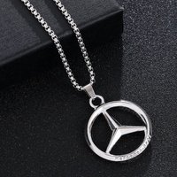 Car Logo New hip-hop Necklace Car-shaped Hollow Pendant Hanging Piece For Mercedes Benz A B C S Class AMG CLA GLC W176 W221 W204