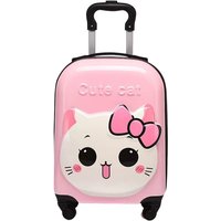 New 18" Kids Cartoon Kitty Luggage - Lightweight Suitcase with Wheels Airline Approved Carry-On for Travel
