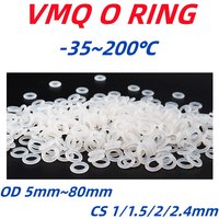 VMQ White Silicone O Ring OD 5mm~80mm CS 1/1.5/2/2.4mm Food Grade Silicone O-Rings Heat Resistant Sealing Rubber Gasket