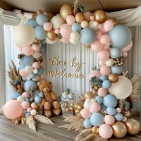Gender Reveal Balloon Arch Kit Dusty Pink Blue Gold Balloons for Boho Bachelorette Birthday Wedding Bridal Bear Party Decoration