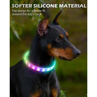 RGB Discolor Glowing Collar For Dogs Large Medium Usb Rechargeable Dog Collar Luminous Led Light Night Safety Pet Accessories