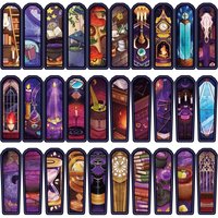 30Pcs/Set Magic Wizard World Bookmarks, Stained Glass Style Vintage Potion Charms Paper Bookmarks DIY Gifts Book Lovers Supplies
