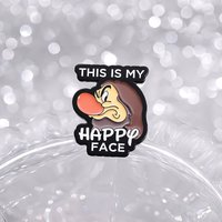 Funny Big Red Nose Cartoon Figure Badge Brooch Pins This Is My Happy Face Enamel Lapel Pin Accessory On Backpack Clothing Orname