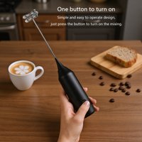 Battery AA size electric milk frother, electric milk coffee mixer, egg beater, cream frother, blender