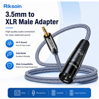 Riksoin 3.5mm TRS to XLR Male Audio Cable, HiFi Balanced Sound Adapter Cord for Mixer, Microphone, Speaker, Amplifier