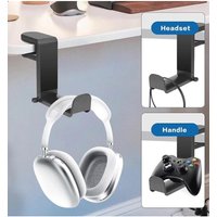 Universal 360° Rotating Earphones Hanger Adjustable PC Gaming Headphone Display Rack Bracket Desktop Headset Organizer No Punch