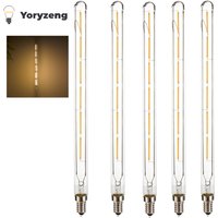 5PCS 3W 4W 6W T20 E14 LED Tube Light Bulb Vintage Retro Filament COB 220V 240V Tubular Antique Lamp 2700K Warm White Glass Shell