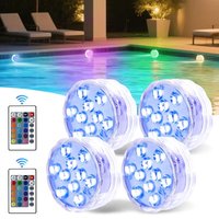 10 LEDs Submersible Light with Remote Control Underwater Night Lamp for Pool Vase Bowl Wedding Party Decoration Underwater Light