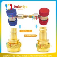 2PCS AC R134a R1234yf Quick Adapter Adjustable Conversion Kit High Low Voltage Connector, Air Conditioner Refrigerant System