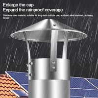 75-160mm Ventilated Rain Cap Stainless Steel Exterior Wall Air Outlet Stove Pipe Protector Cover Roof Duct Vent