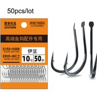 50PCS Small Fishing Hooks High Carbon Steel Freshwater Size 1 - 13 Barbed Carp Hooks