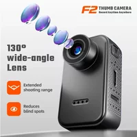 F2 Thumb Camera 1080P HD 130 Degree Wide Angle Mini Camera with IPS Screen 25g Portable Pocket Camera for Daily Life Recording