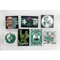 7 Types 9*9cm 8*12cm Waterproof Sticers Haifa 1913 Green Apes On Tour Monkey MHFC Maccabi Stikers for Bag Cup Wall Fridge