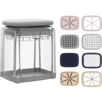 French Fry Cutter 4-in-1,Potato Cutter for Fries,Onion Dicer,Food Chopper & Apple Slicer –Manual Vegetable Cutter with 4 Blades