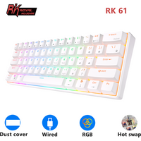 RK61 RK Royal Kludge Russian Gaming Keyboard Wireless Mechanical Keyboard 60% RGB Backlit 61 Keys Bluetooth/USB/2.4G Typewriter