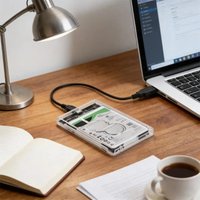 Tool-Free Transparent 2.5" HDD/SSD Enclosure, SATA III to USB 3.0 UASP High-Speed External Hard Drive Case