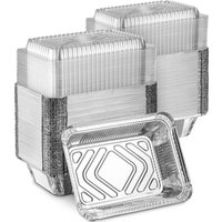 Aluminum Pans with Clear Plastic Lids Square Baking Cake Pans Foil Pans with Lids Disposable Food Containers Great for Cooking