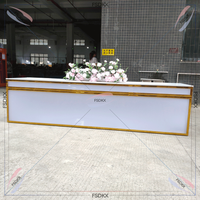 Wholesale Good Quality Foldable Elegant Gold Stainless steel Outdoor Bar Table Set For Wedding Event